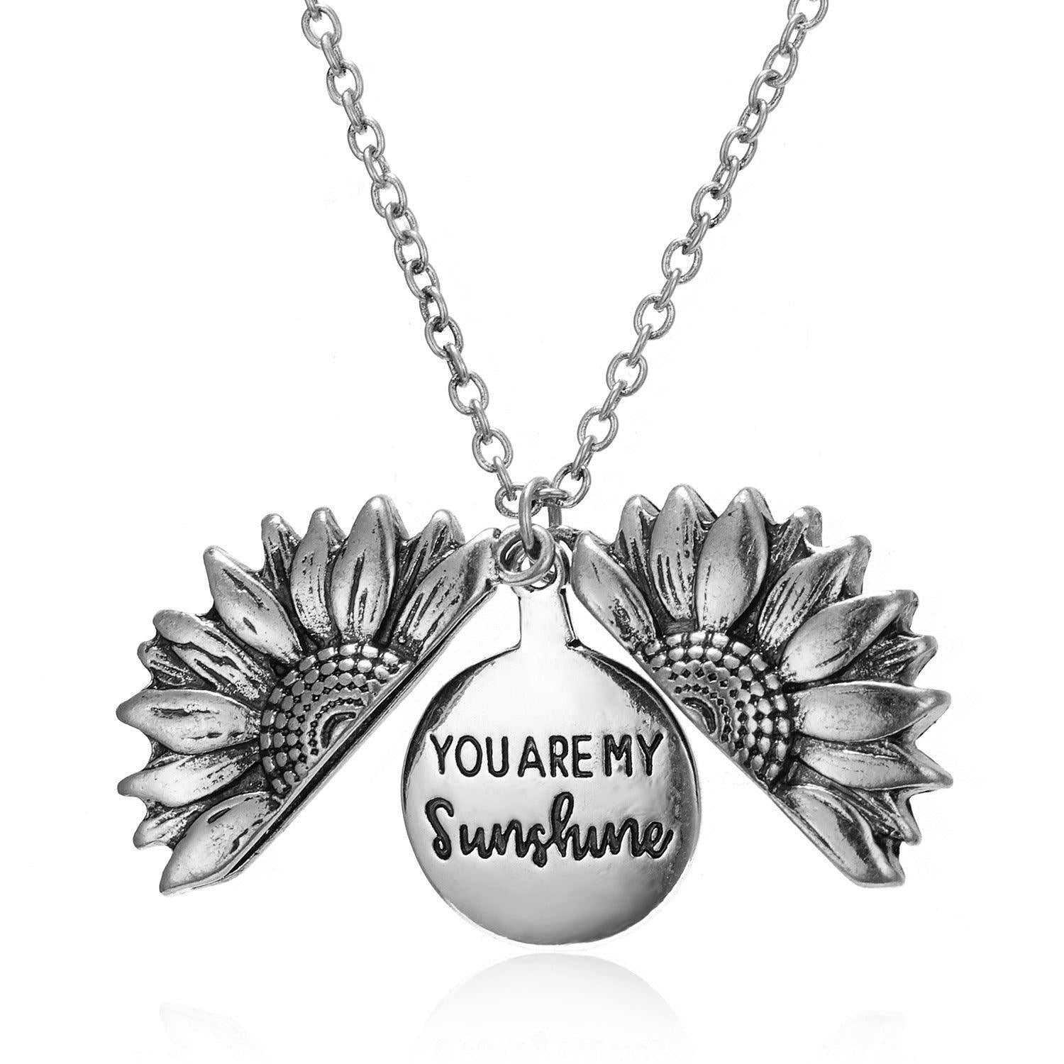 "You Are My Sunshine" Sunflower Necklace (Personalized Customization) - Neifall