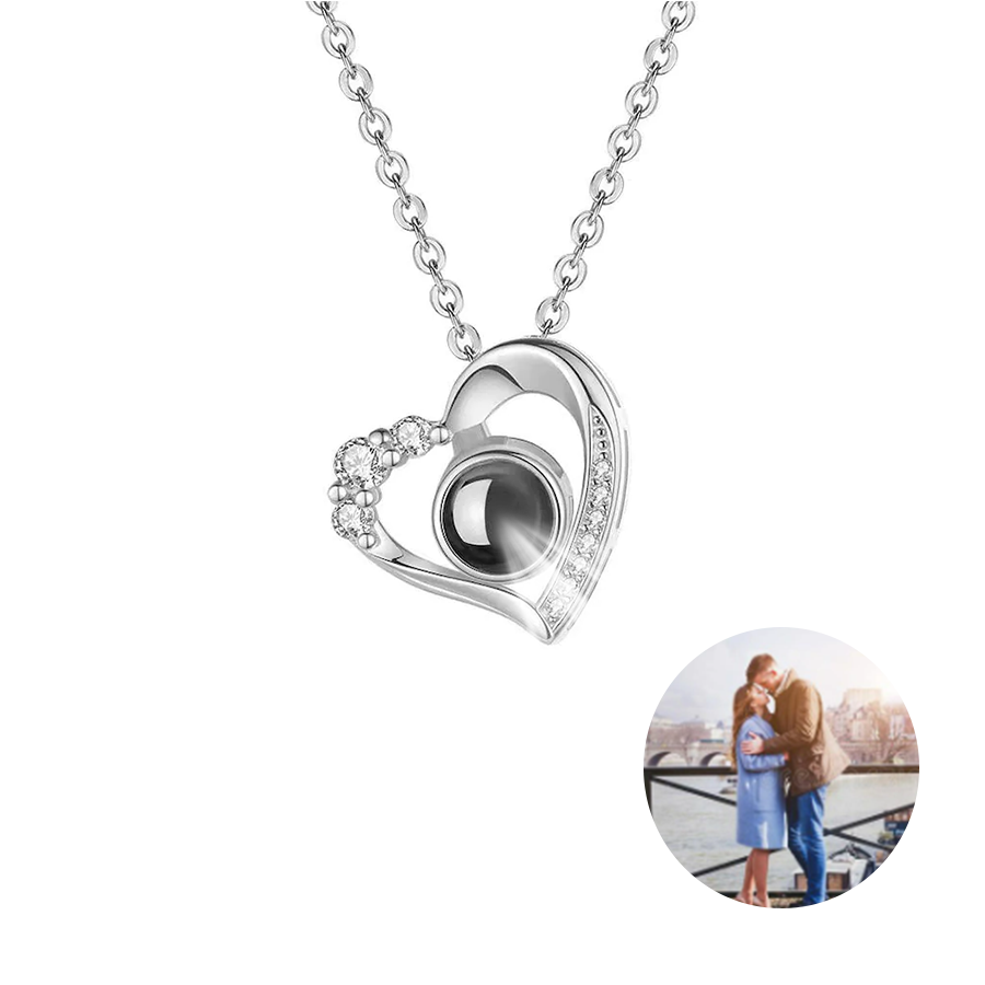 Valentine'S Day Gift - Heart-Shaped Photo Projection Necklace