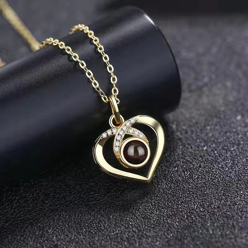 Eternal Heart Photo Projection Necklace