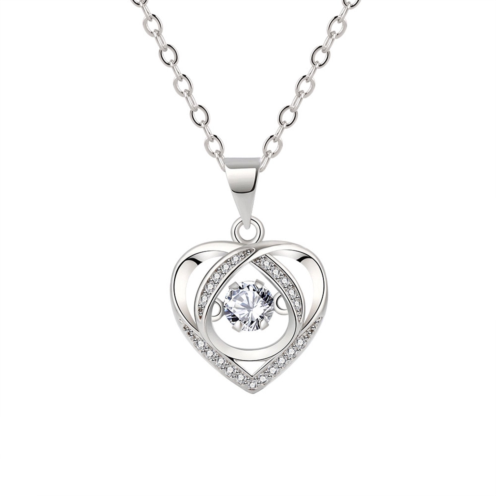 Valentine'S Day Gift - Beating Heart Crystal Necklace